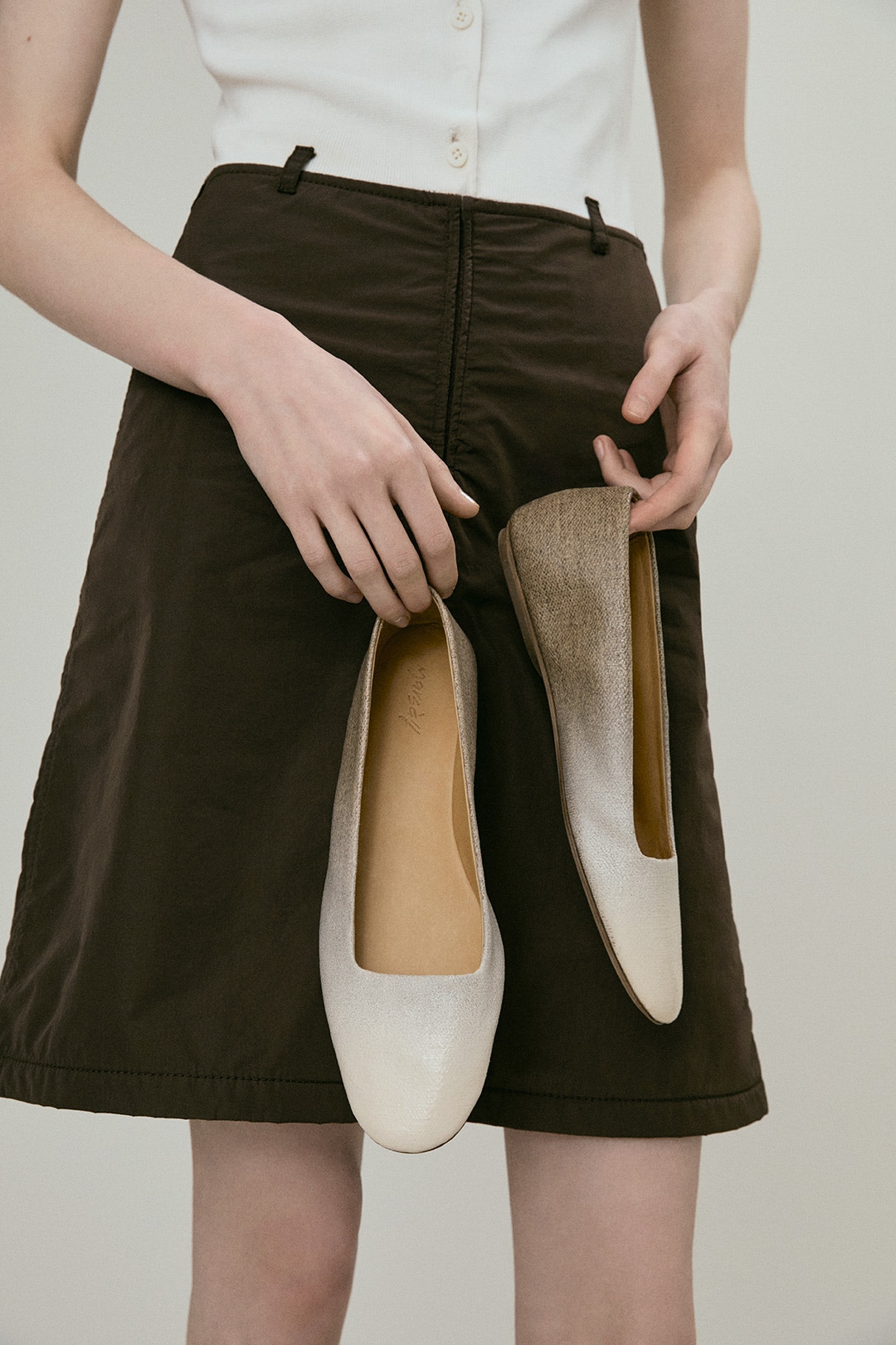 Distesa Ivory-Natural Ballerina Shoes