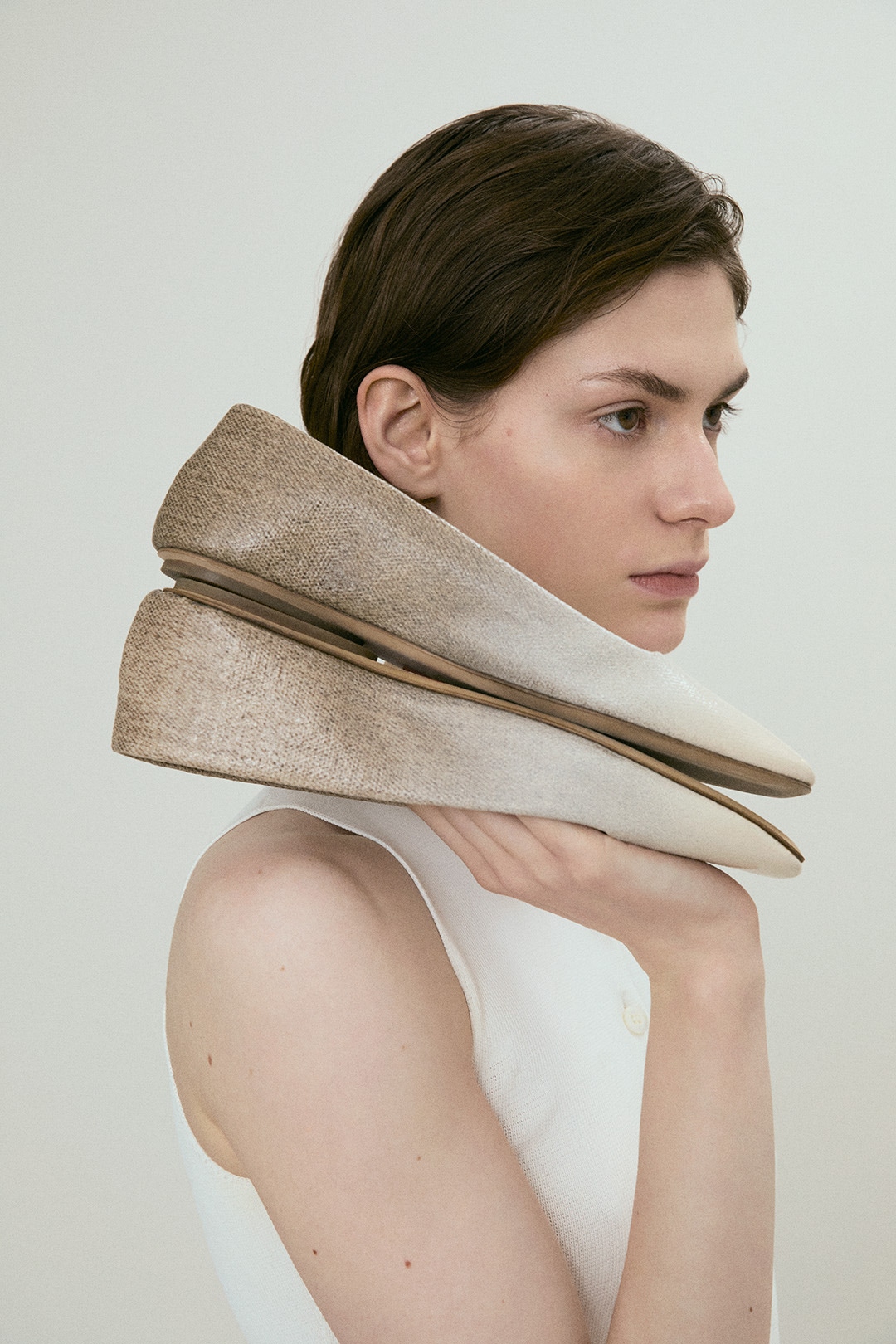Distesa Ivory-Natural Ballerina Shoes