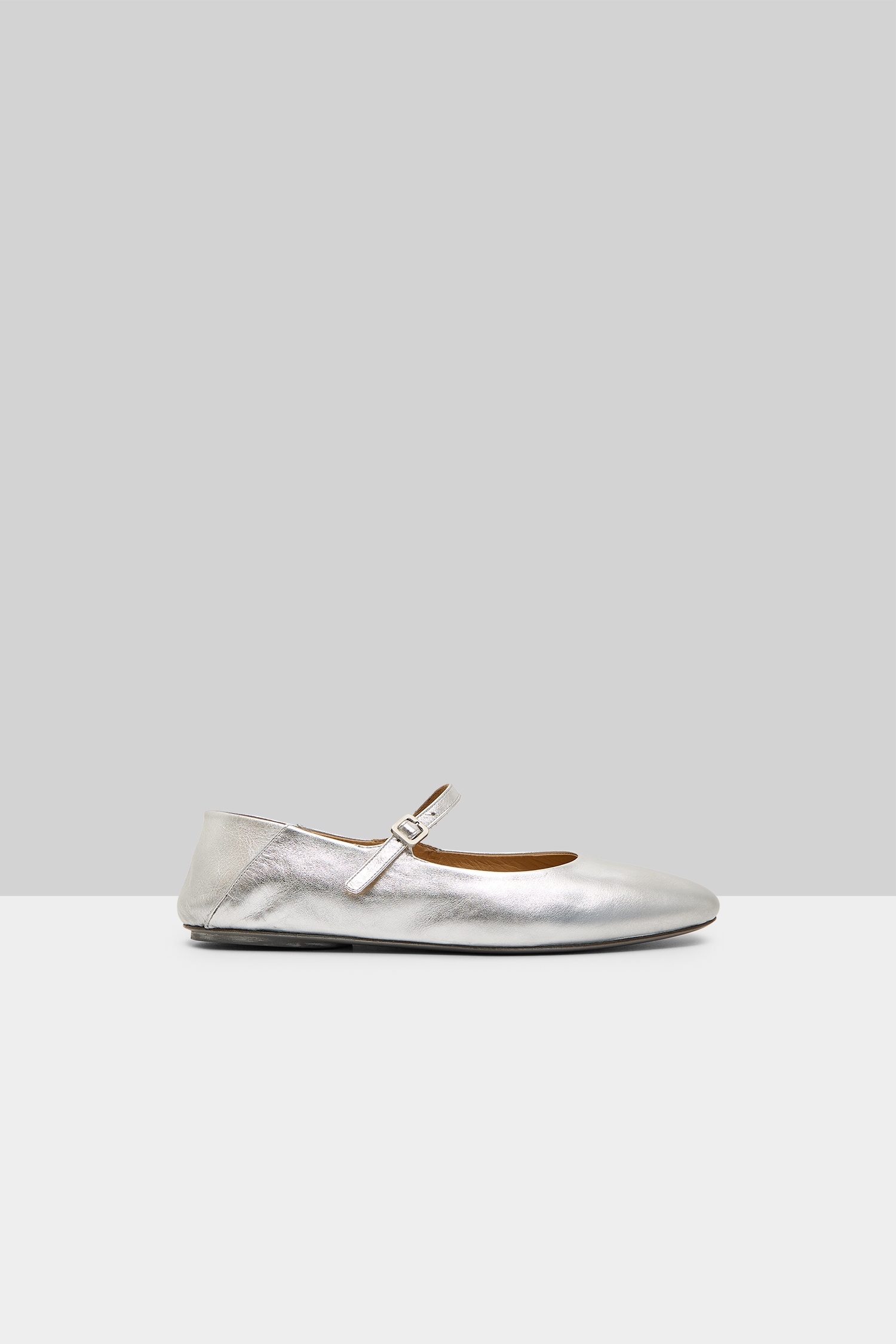 Strascico Silver Foil Ballerina Shoes