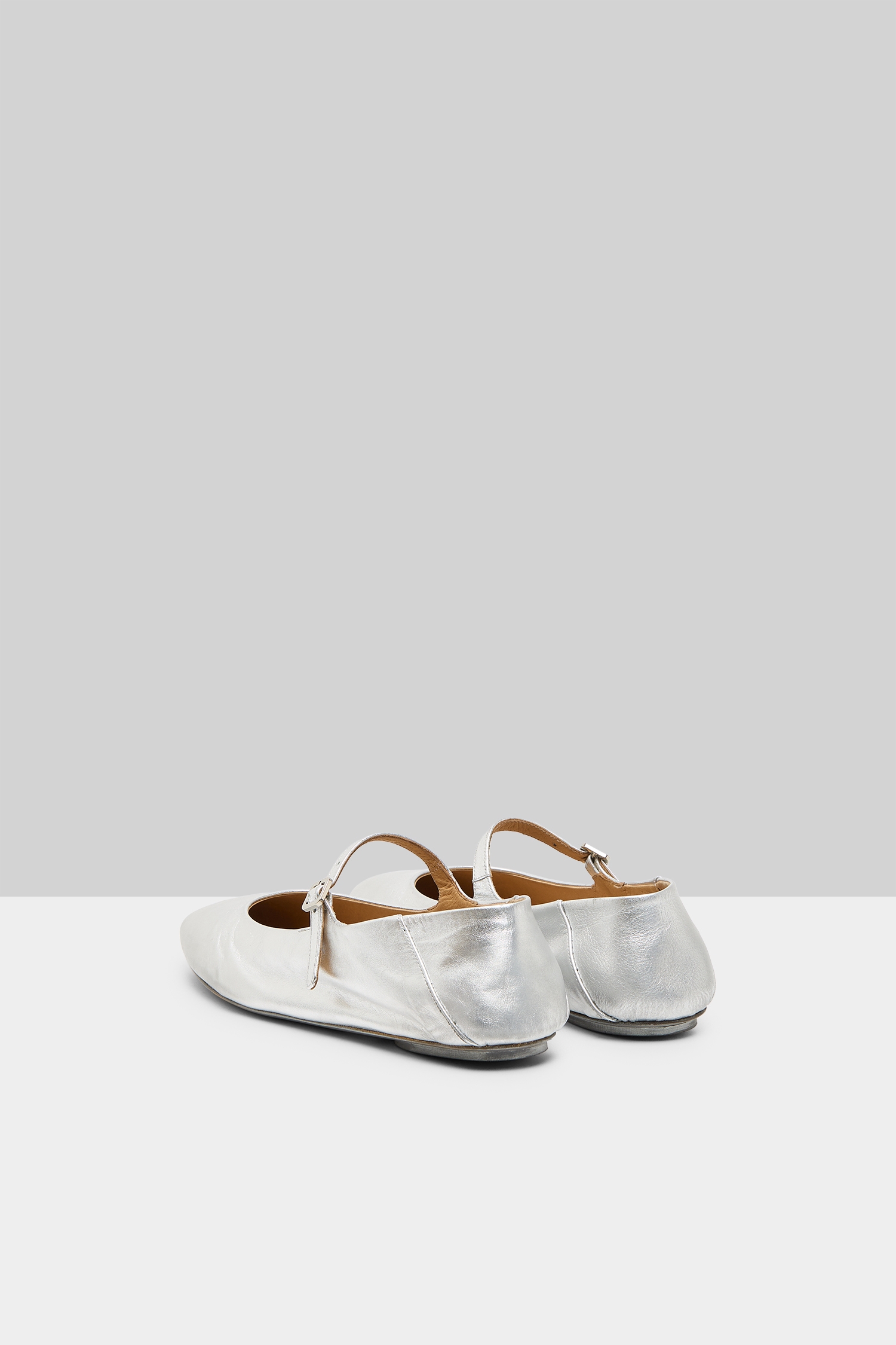Strascico Silver Foil Ballerina Shoes