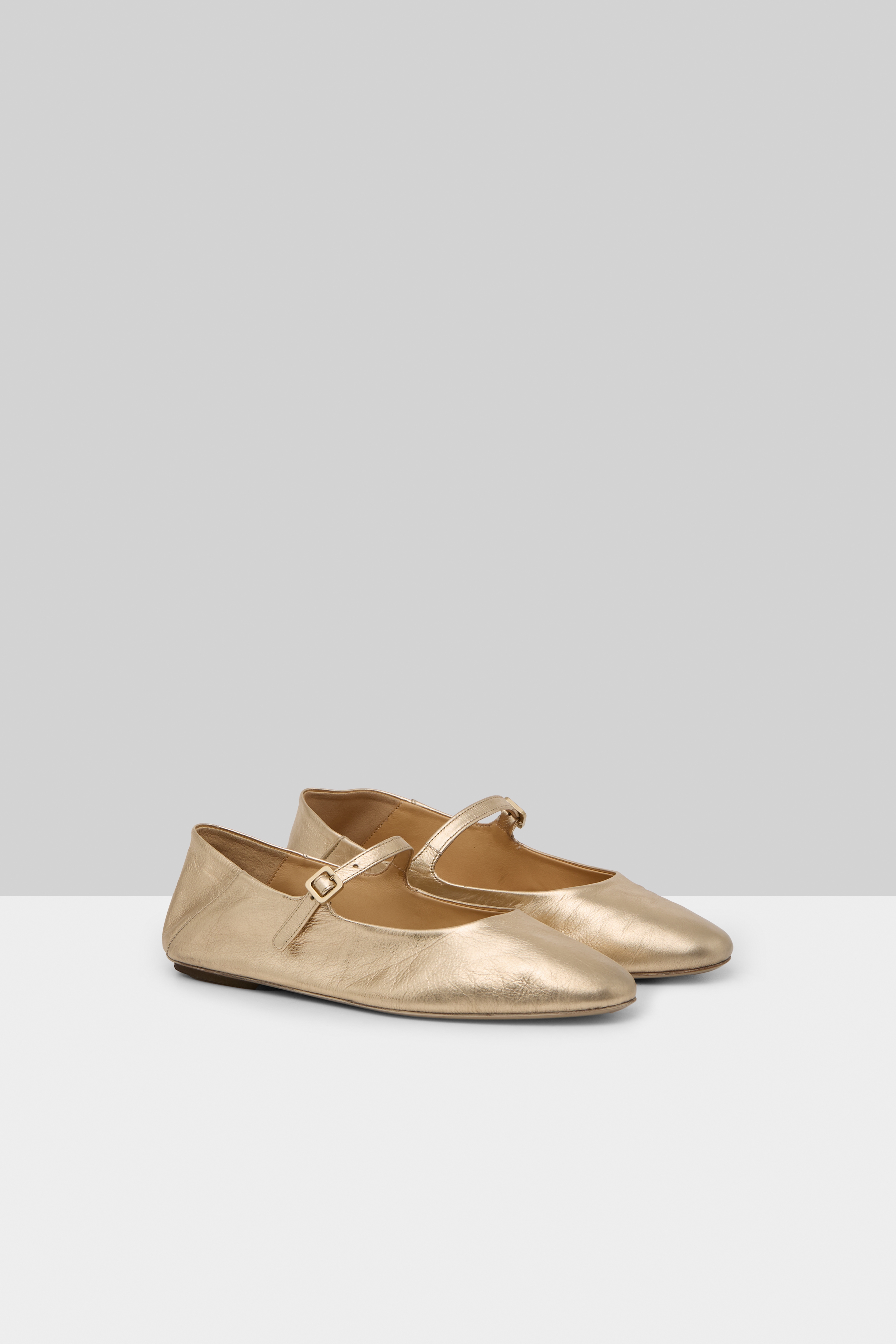 Strascico Platinum Foil Ballerina Shoes