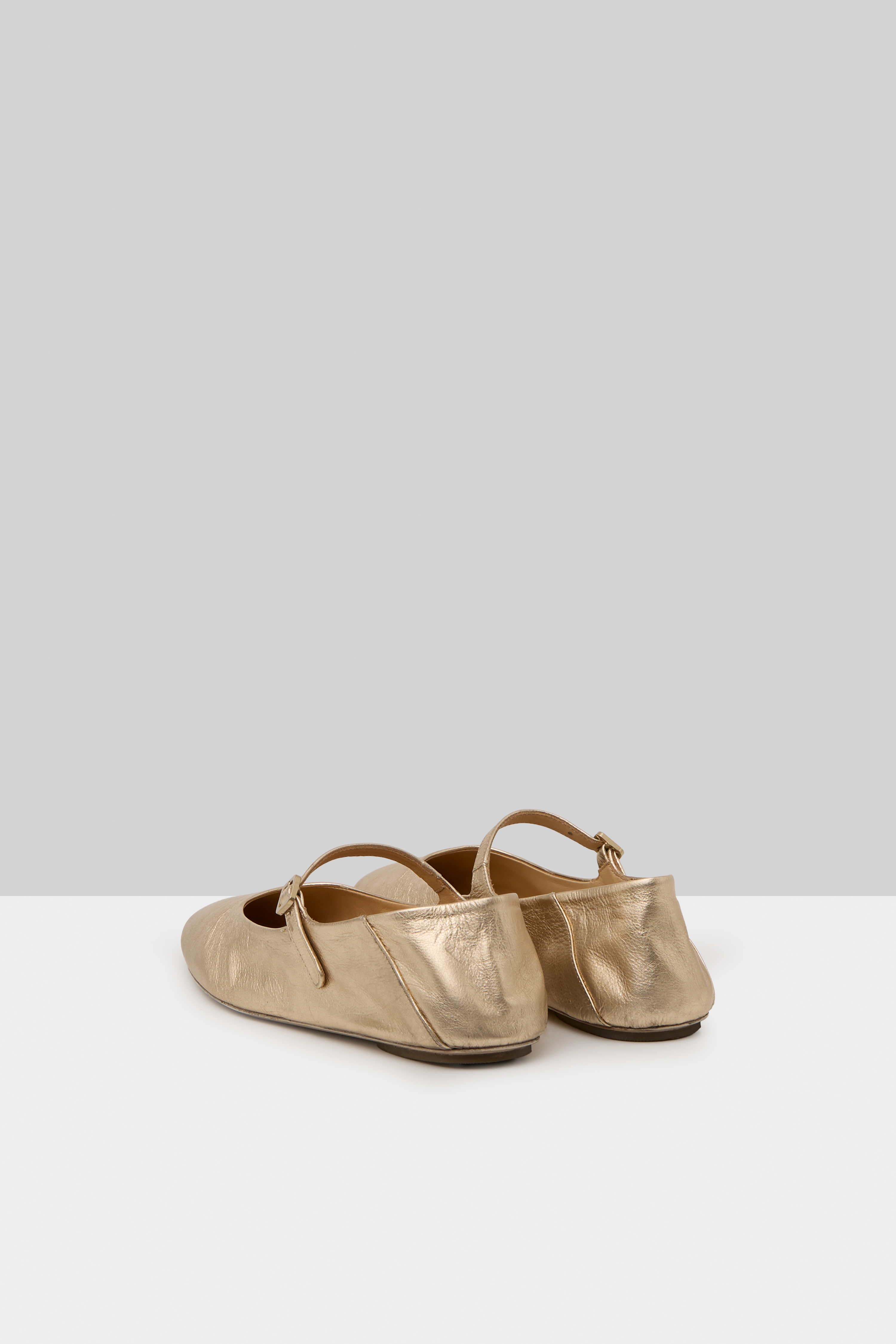 Strascico Platinum Foil Ballerina Shoes