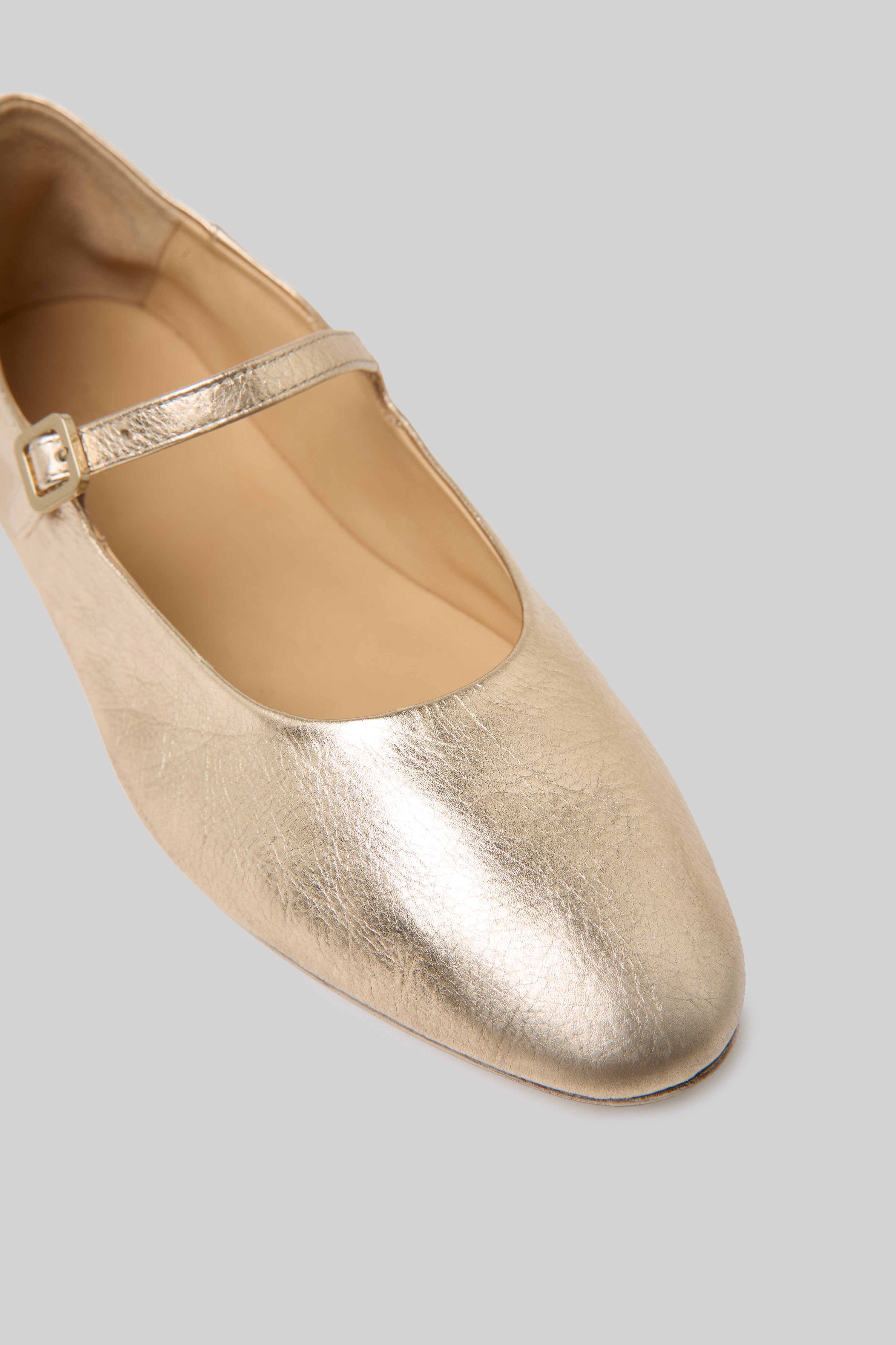 Strascico Platinum Foil Ballerina Shoes