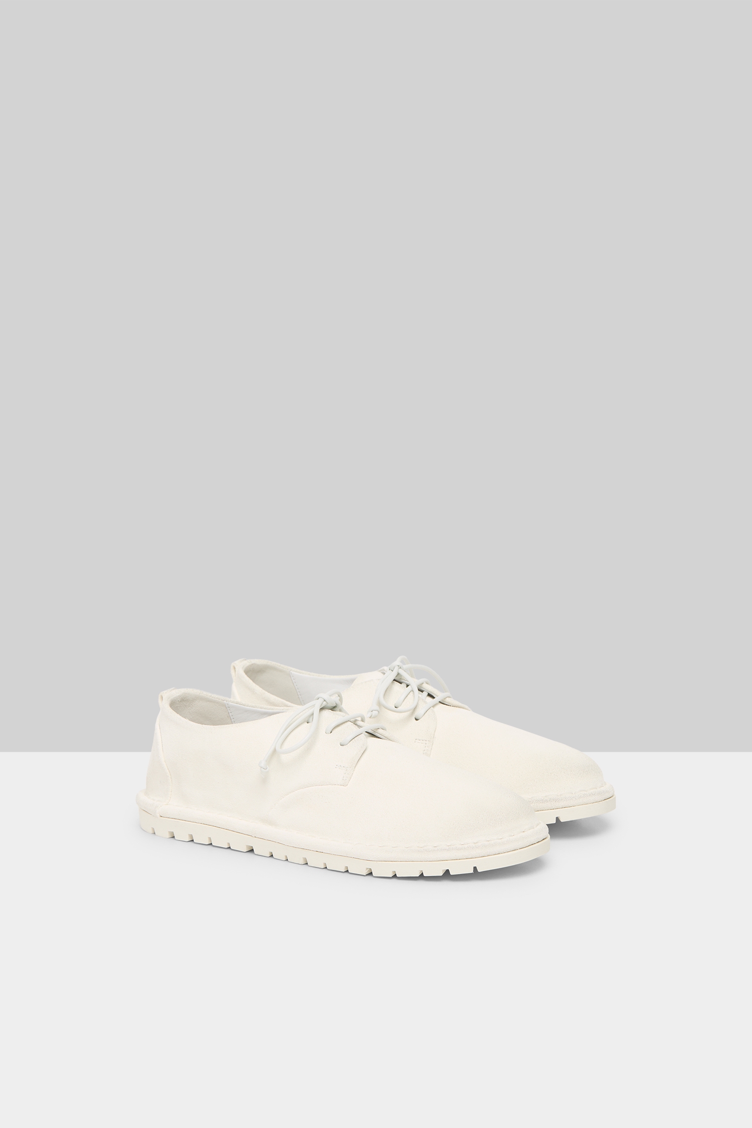 Sancrispa Optical White Suede Derby Shoes
