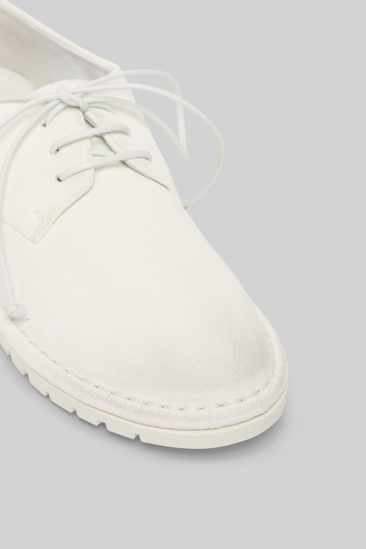 Sancrispa Optical White Suede Derby Shoes