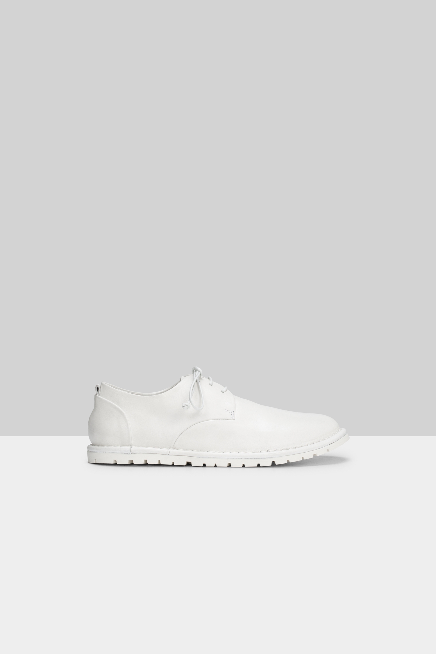 Sancrispa Optical White Leather Derby Shoes