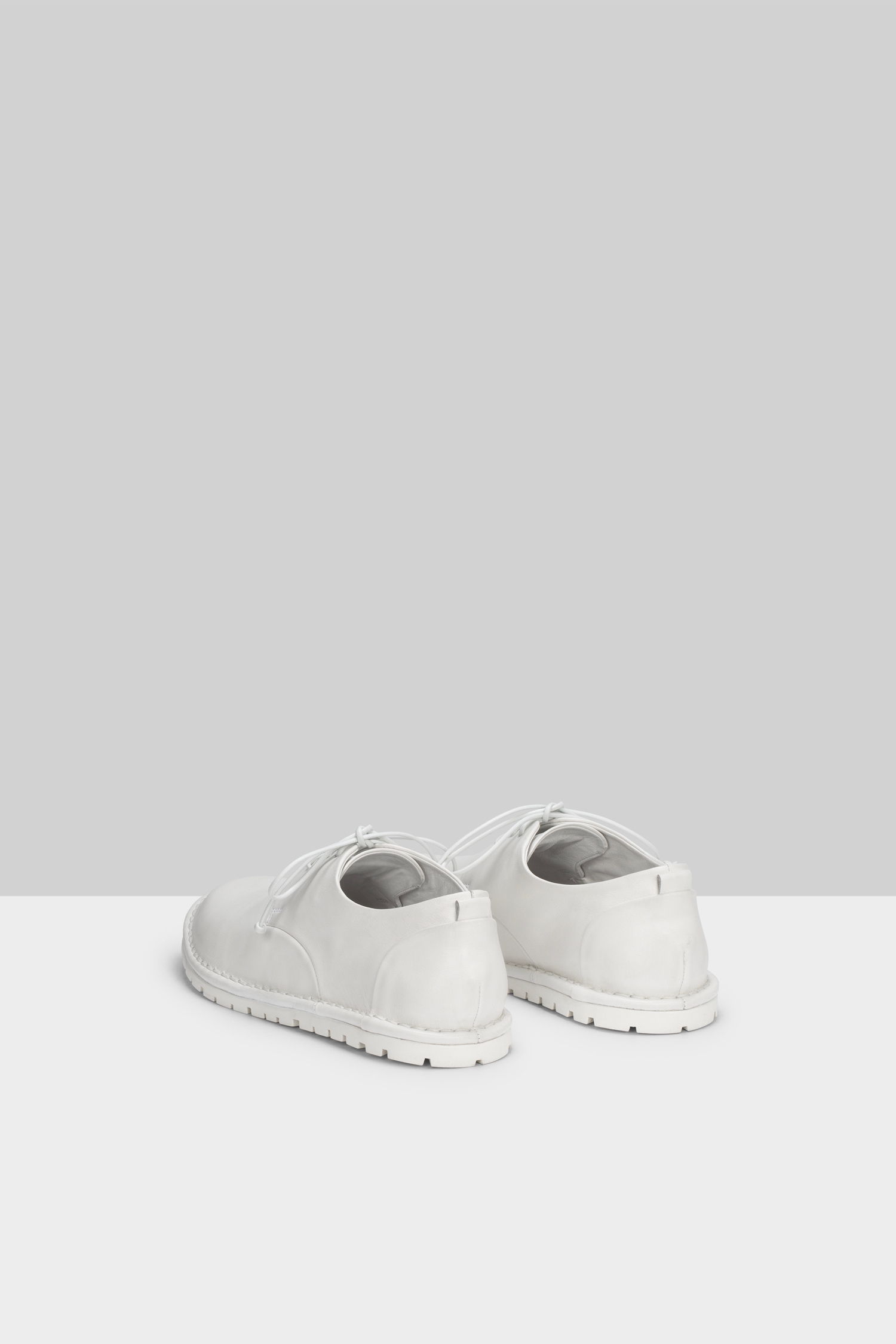 Sancrispa Optical White Leather Derby Shoes