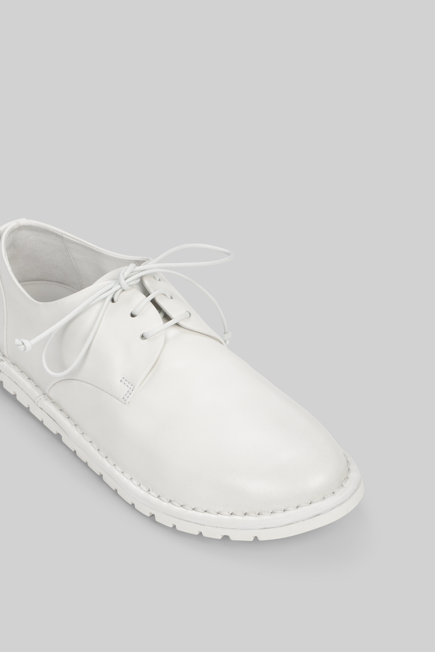Sancrispa Optical White Leather Derby Shoes