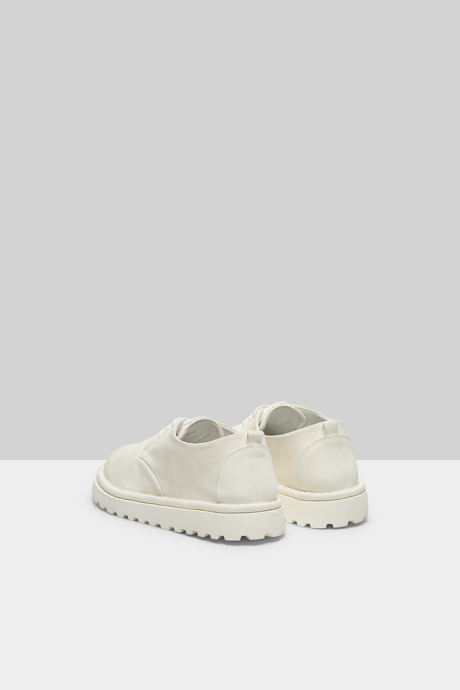 Sancrispa Alta Pomice Optical White Suede Derby Shoes