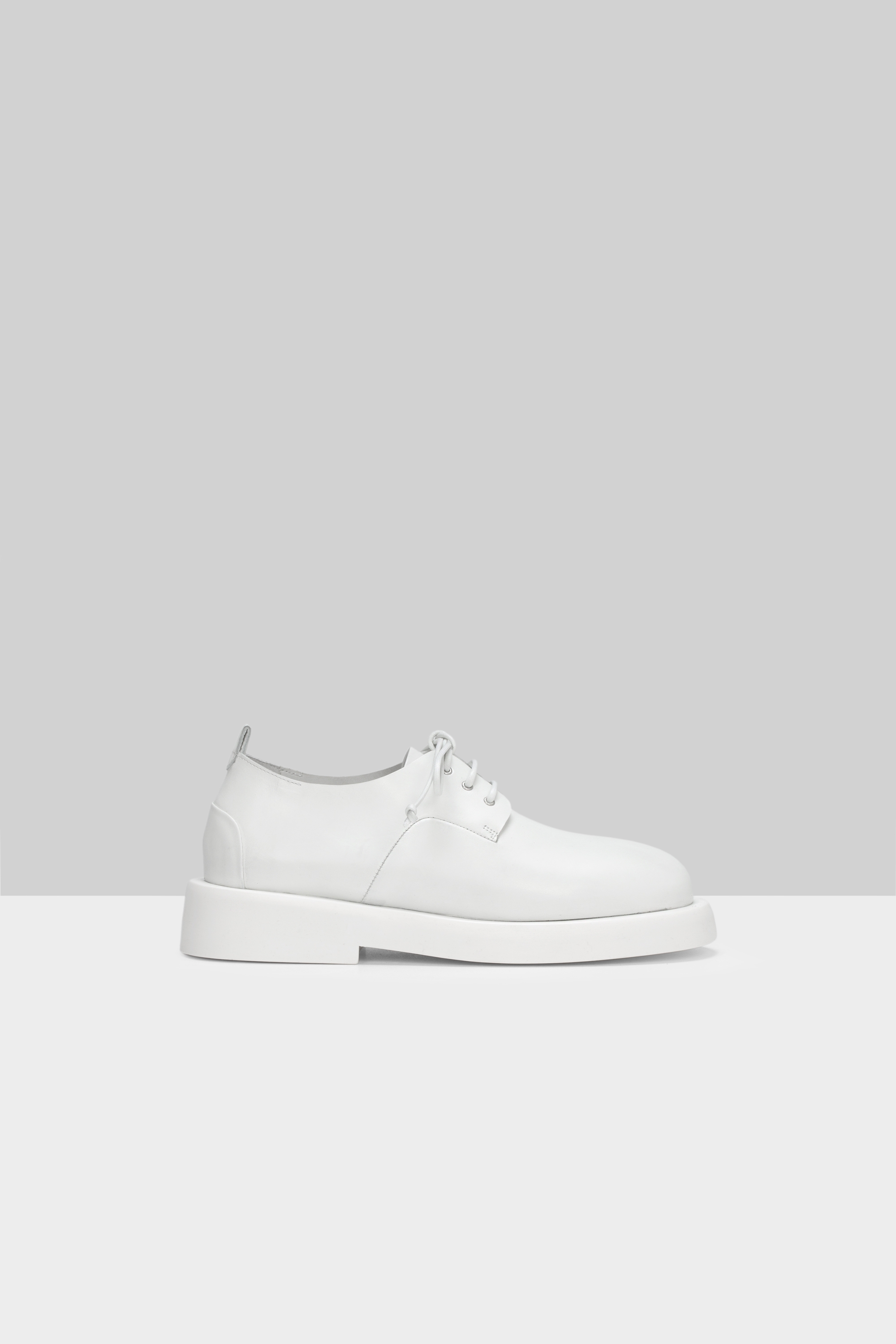 Gommello Optical White Leather Derby Shoes
