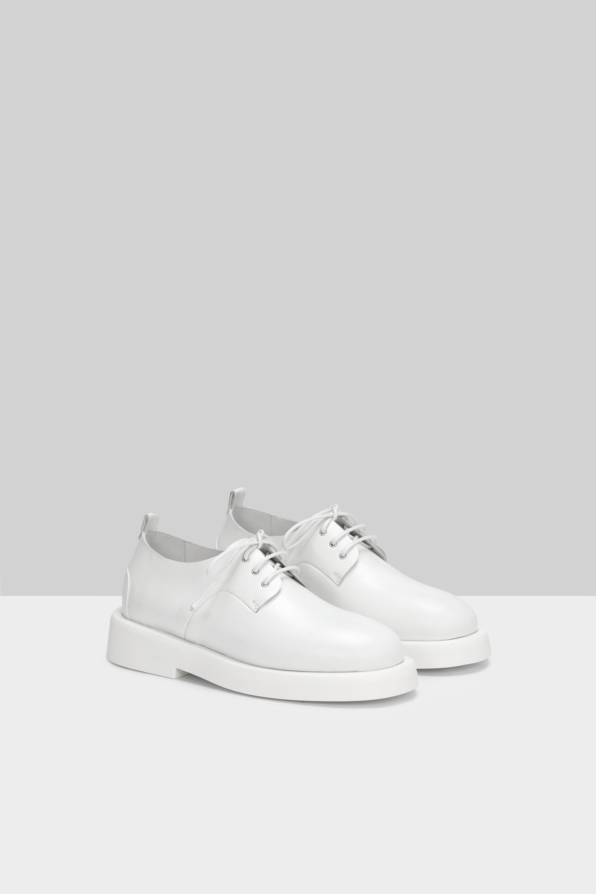 Gommello Optical White Leather Derby Shoes