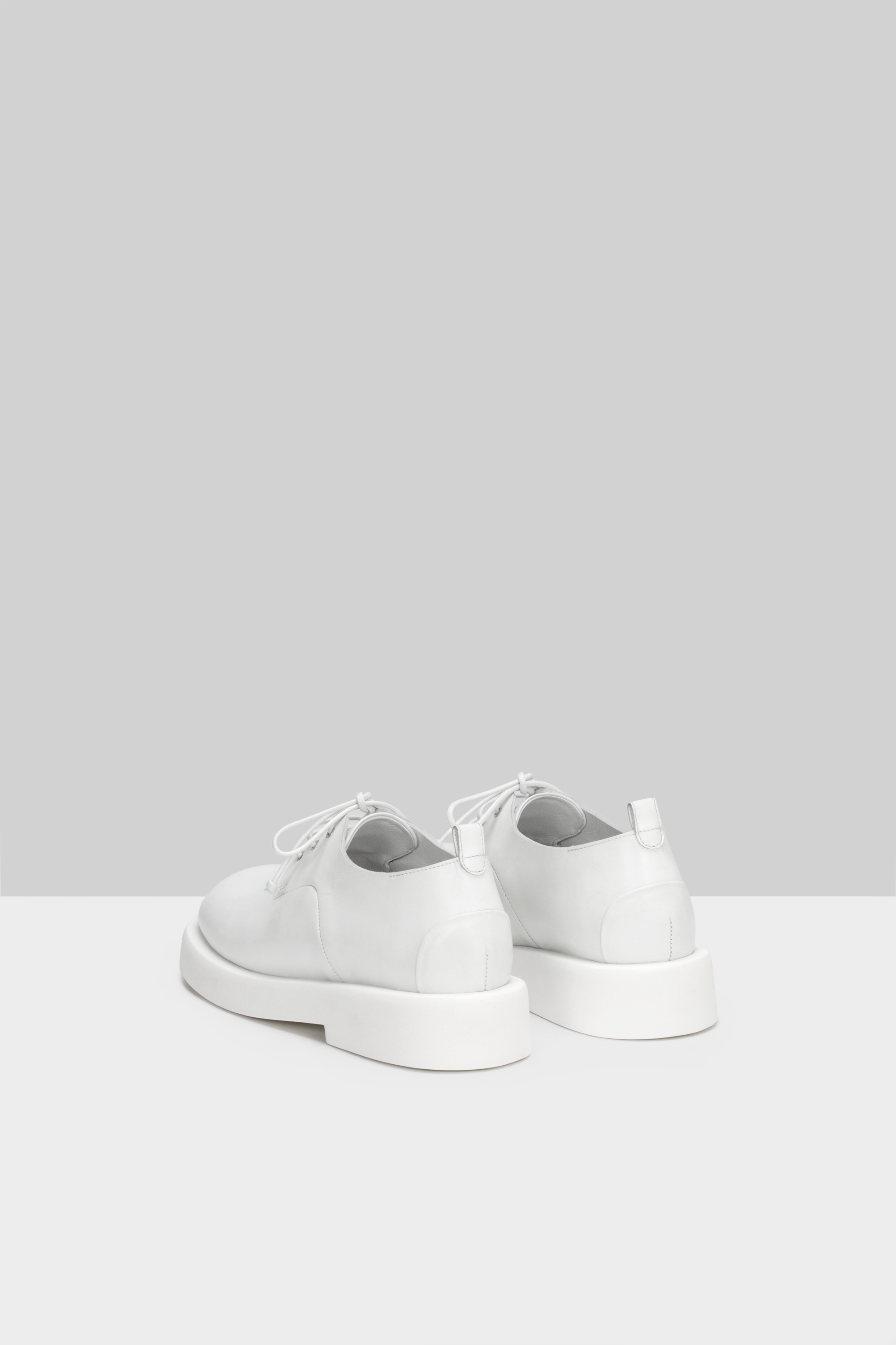 Gommello Optical White Leather Derby Shoes