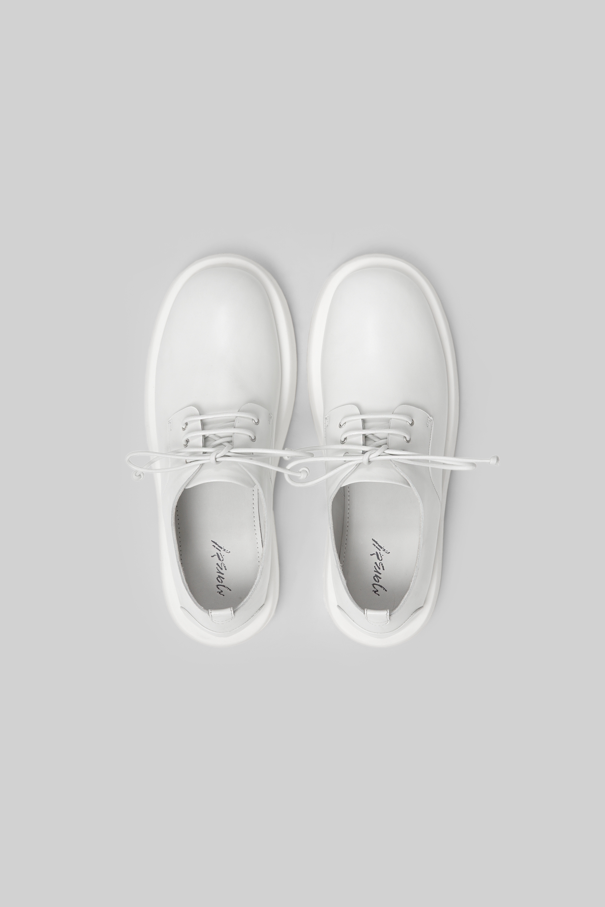 Gommello Optical White Leather Derby Shoes