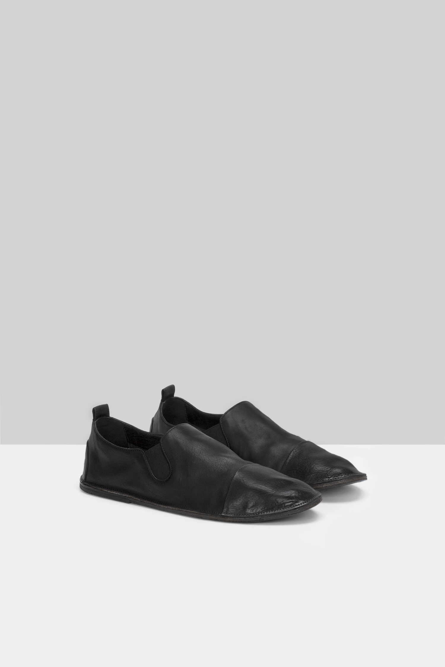 Strasacco Black Leather Slip On Shoes