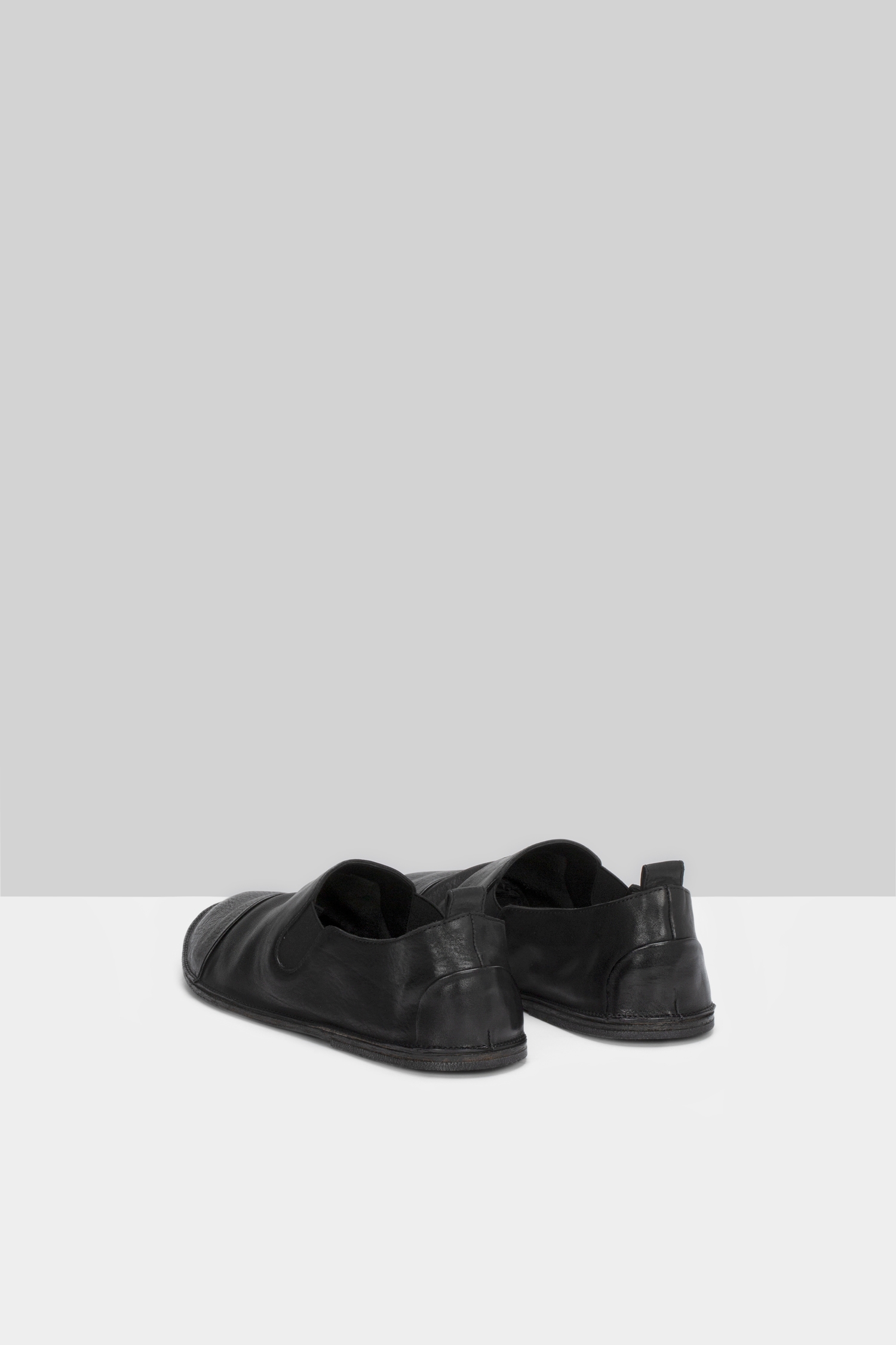 Strasacco Black Leather Slip On Shoes